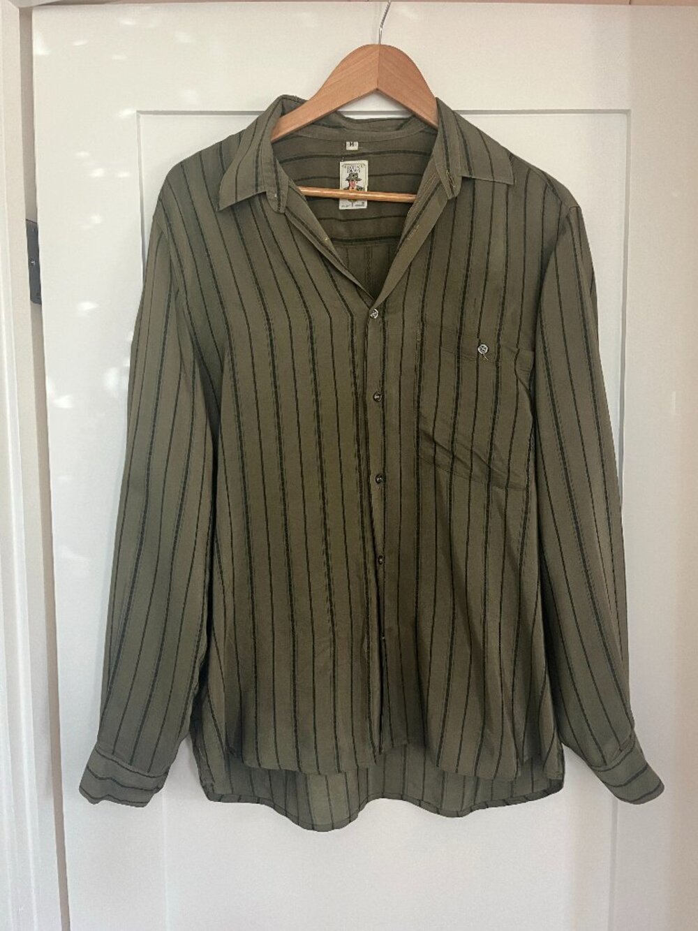Vintage Italian Green Silk Plaid Top — Visconti Di Modrone, Size M